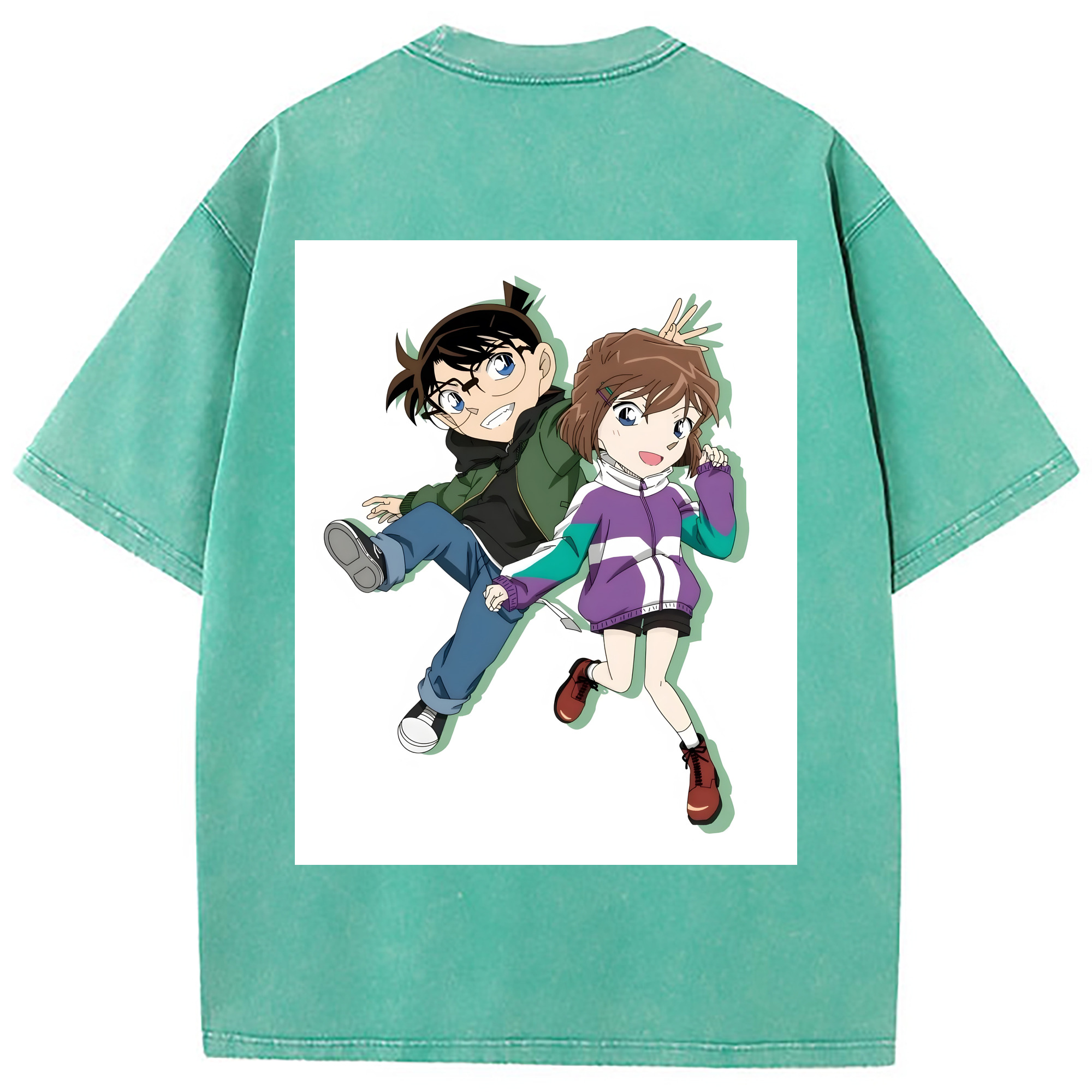 （画像用） 名探偵コナン 灰原 哀 はいばら あい Detective Conan Anita Hailey、Vi Graythorn Haibara Ai 綿100% ヴィンテージ風 半袖Tシャツ（背面プリント）